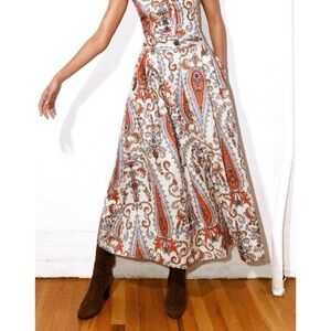 Mara Hoffman Tulay Midi Pleated High-Waisted Paisley Skirt